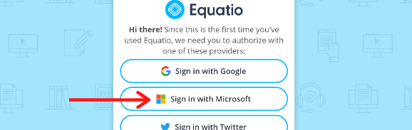 EquatIO sign in with Microsoft